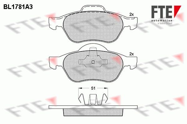 Stabdžių trinkelių rinkinys, diskinis stabdys FTE 9010351