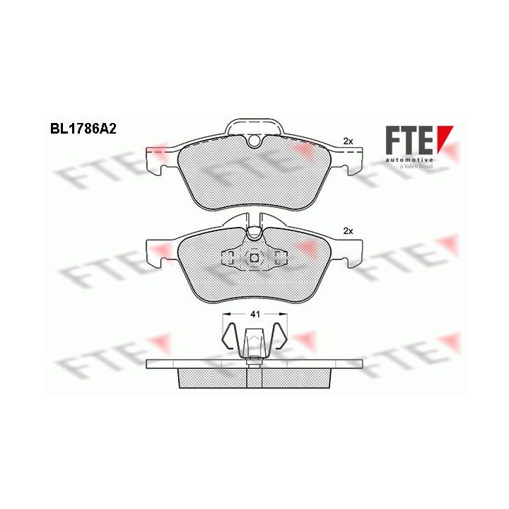 Stabdžių trinkelių rinkinys, diskinis stabdys FTE 9010356