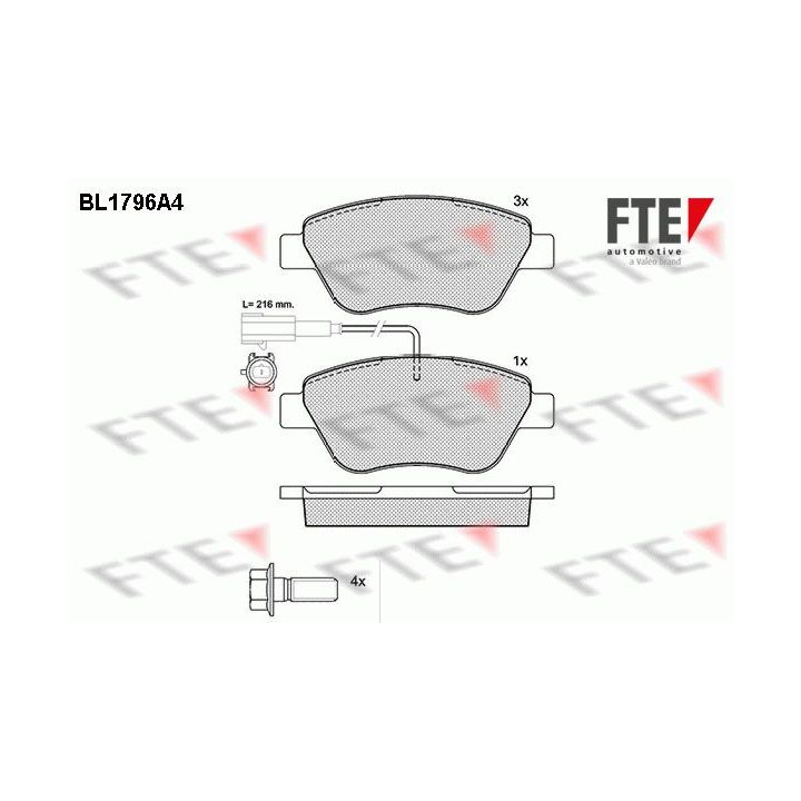 Stabdžių trinkelių rinkinys, diskinis stabdys FTE 9010366