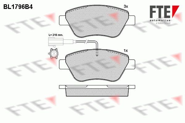 Stabdžių trinkelių rinkinys, diskinis stabdys FTE 9010367