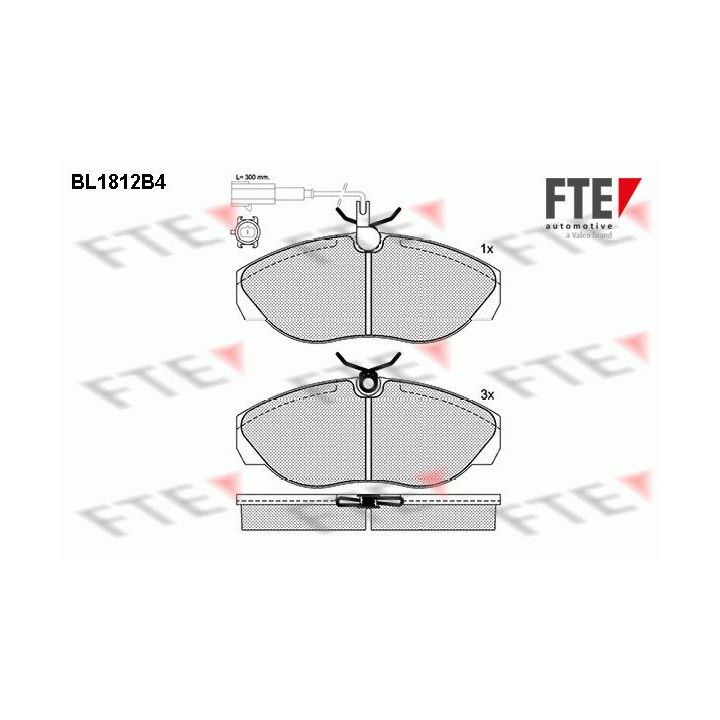 Stabdžių trinkelių rinkinys, diskinis stabdys FTE 9010389