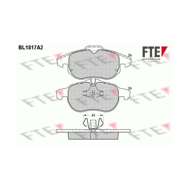 Stabdžių trinkelių rinkinys, diskinis stabdys FTE 9010395
