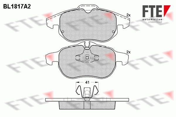 Stabdžių trinkelių rinkinys, diskinis stabdys FTE 9010395