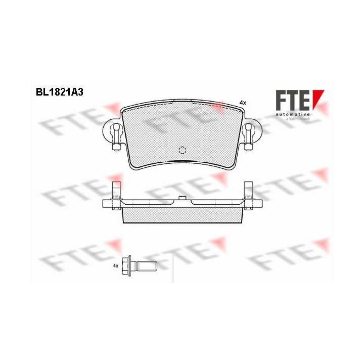 Stabdžių trinkelių rinkinys, diskinis stabdys FTE 9010398