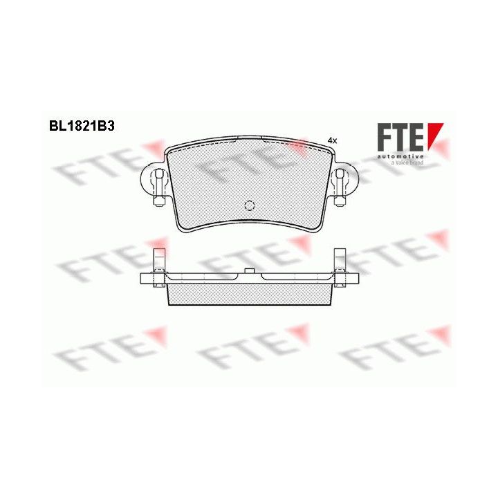Stabdžių trinkelių rinkinys, diskinis stabdys FTE 9010399
