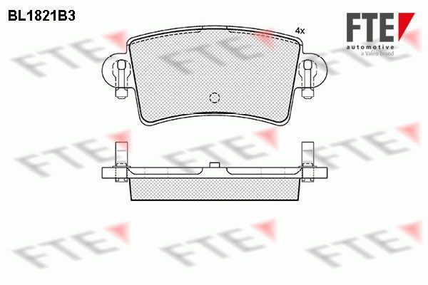 Stabdžių trinkelių rinkinys, diskinis stabdys FTE 9010399