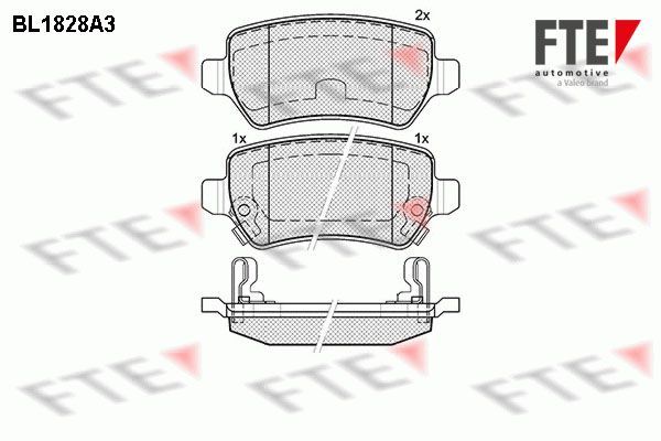 Stabdžių trinkelių rinkinys, diskinis stabdys FTE 9010405