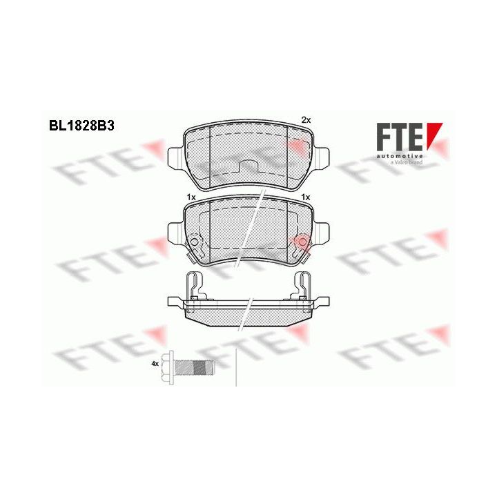 Stabdžių trinkelių rinkinys, diskinis stabdys FTE 9010406
