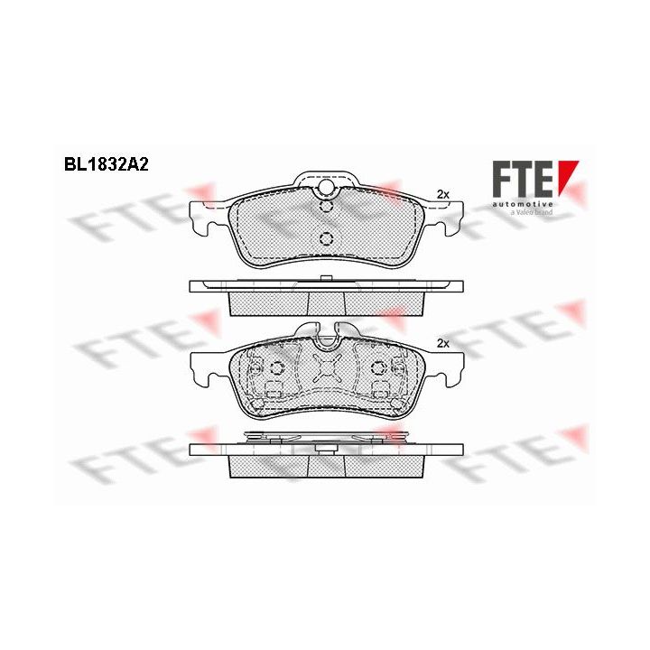 Stabdžių trinkelių rinkinys, diskinis stabdys FTE 9010411