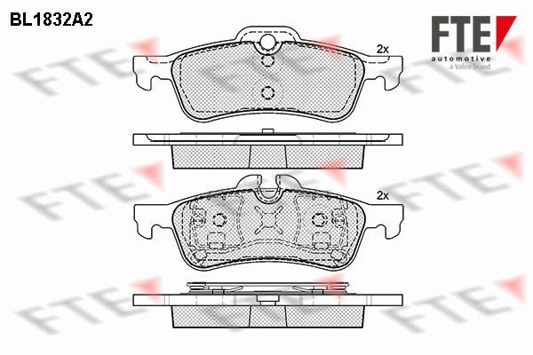 Stabdžių trinkelių rinkinys, diskinis stabdys FTE 9010411