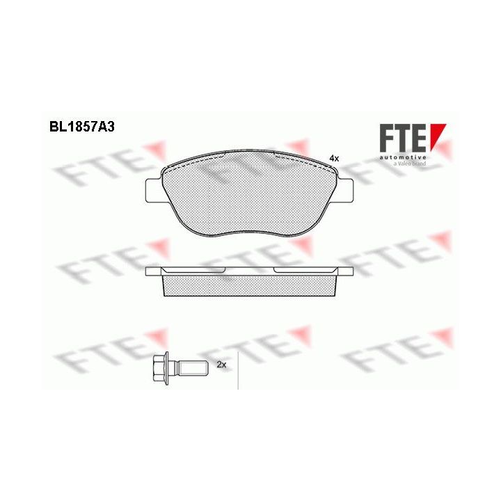 Stabdžių trinkelių rinkinys, diskinis stabdys FTE 9010430