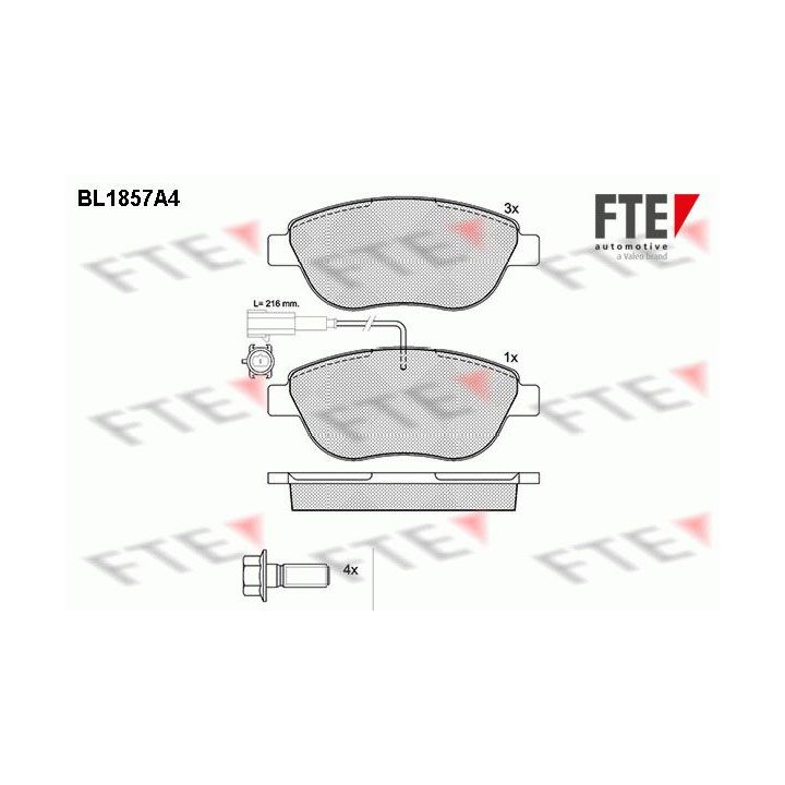 Stabdžių trinkelių rinkinys, diskinis stabdys FTE 9010431