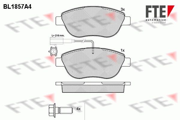 Stabdžių trinkelių rinkinys, diskinis stabdys FTE 9010431