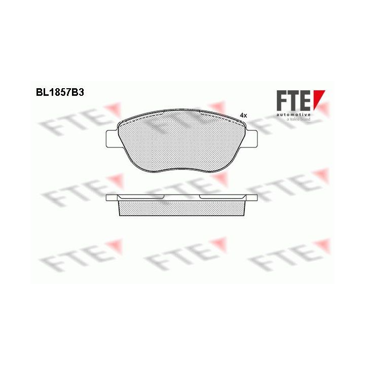 Stabdžių trinkelių rinkinys, diskinis stabdys FTE 9010432