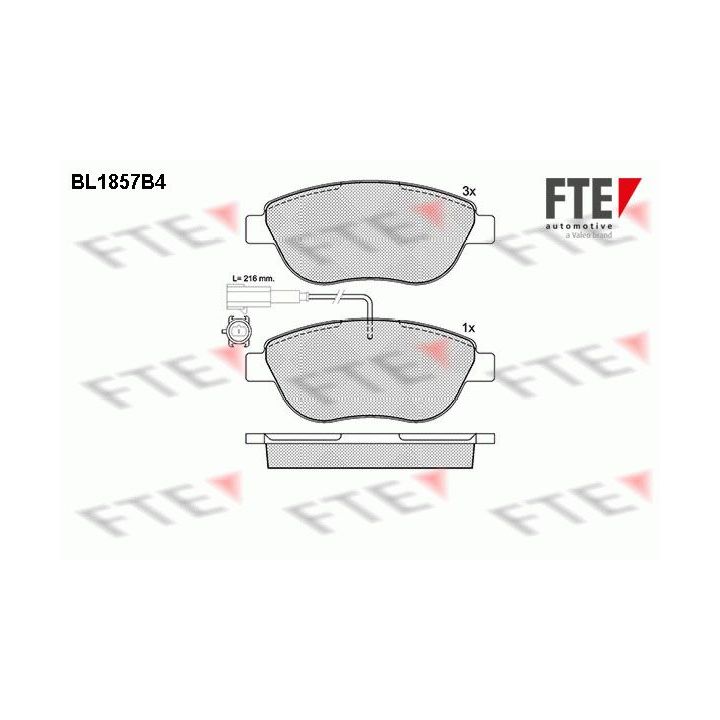 Stabdžių trinkelių rinkinys, diskinis stabdys FTE 9010433