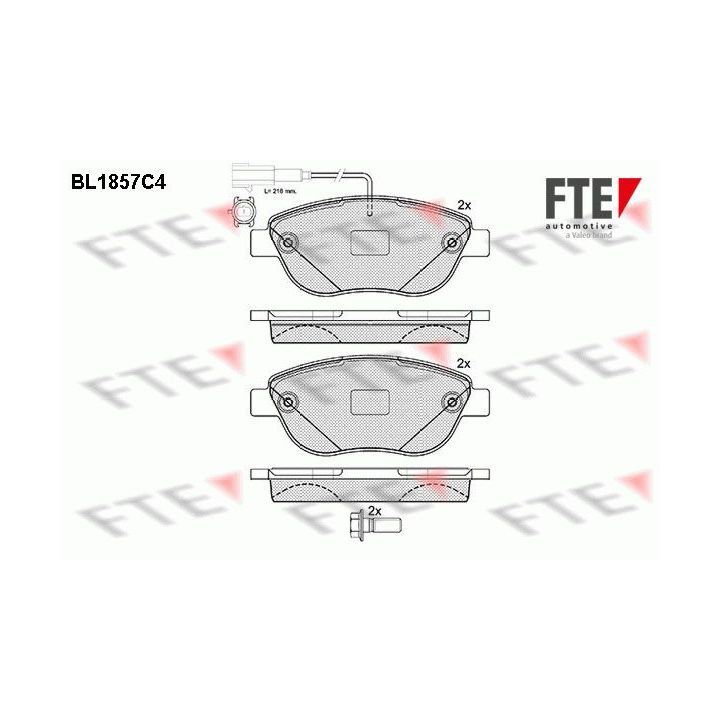 Stabdžių trinkelių rinkinys, diskinis stabdys FTE 9010434