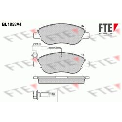 Stabdžių trinkelių rinkinys, diskinis stabdys FTE 9010435
