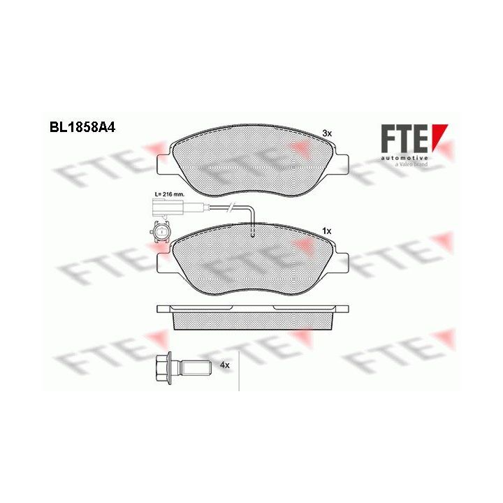 Stabdžių trinkelių rinkinys, diskinis stabdys FTE 9010435