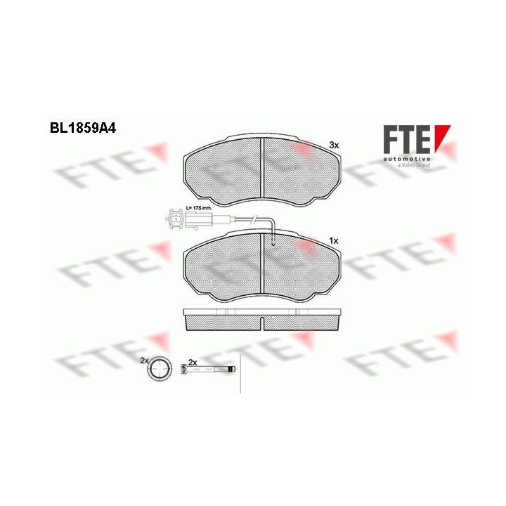 Stabdžių trinkelių rinkinys, diskinis stabdys FTE 9010437