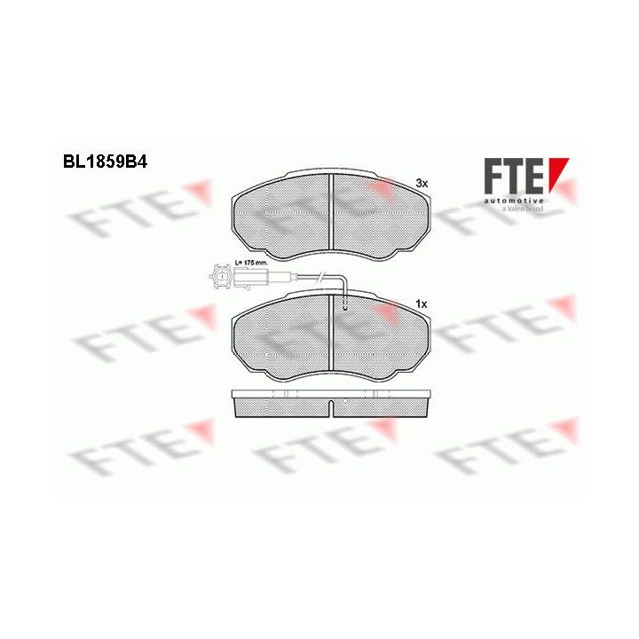 Stabdžių trinkelių rinkinys, diskinis stabdys FTE 9010438