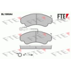 Stabdžių trinkelių rinkinys, diskinis stabdys FTE 9010439