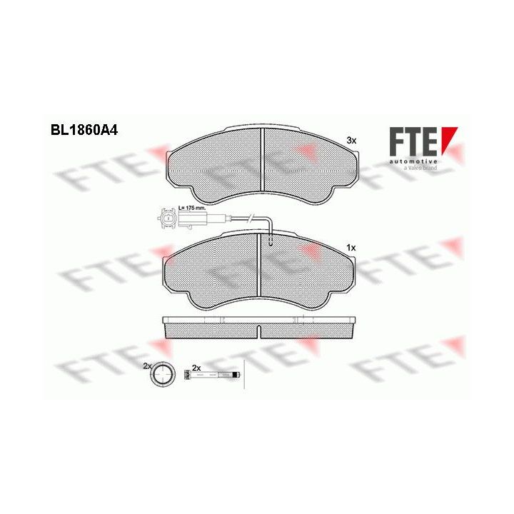 Stabdžių trinkelių rinkinys, diskinis stabdys FTE 9010439