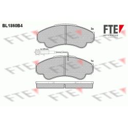 Stabdžių trinkelių rinkinys, diskinis stabdys FTE 9010440