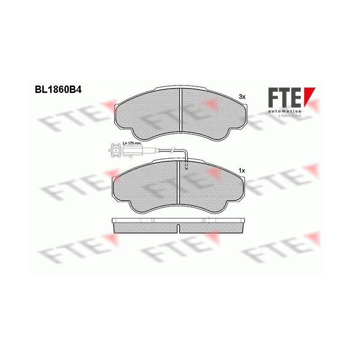 Stabdžių trinkelių rinkinys, diskinis stabdys FTE 9010440