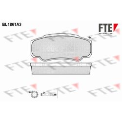 Stabdžių trinkelių rinkinys, diskinis stabdys FTE 9010441
