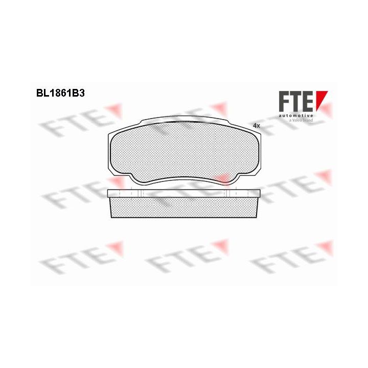 Stabdžių trinkelių rinkinys, diskinis stabdys FTE 9010442