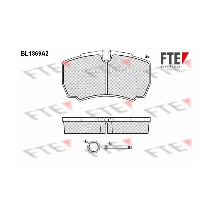 Stabdžių trinkelių rinkinys, diskinis stabdys FTE 9010447