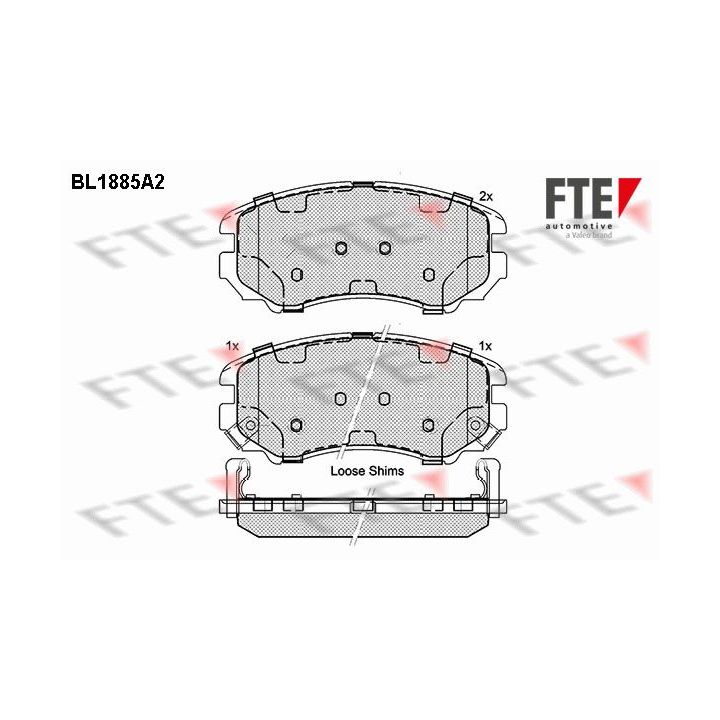 Stabdžių trinkelių rinkinys, diskinis stabdys FTE 9010470