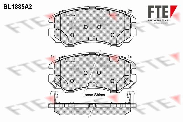 Stabdžių trinkelių rinkinys, diskinis stabdys FTE 9010470