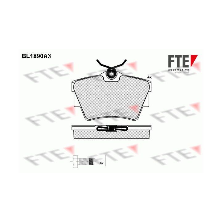 Stabdžių trinkelių rinkinys, diskinis stabdys FTE 9010474