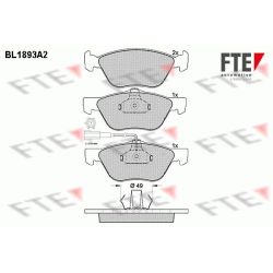 Stabdžių trinkelių rinkinys, diskinis stabdys FTE 9010480
