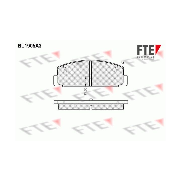 Stabdžių trinkelių rinkinys, diskinis stabdys FTE 9010494