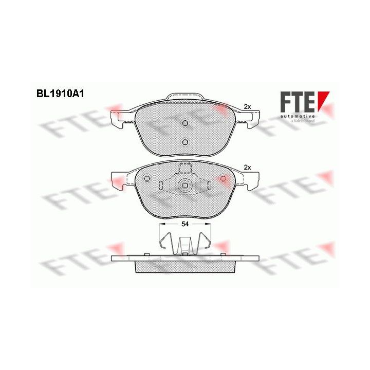 Stabdžių trinkelių rinkinys, diskinis stabdys FTE 9010499