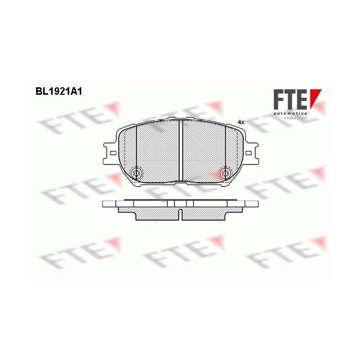 Stabdžių trinkelių rinkinys, diskinis stabdys FTE 9010507