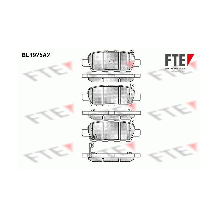 Stabdžių trinkelių rinkinys, diskinis stabdys FTE 9010511