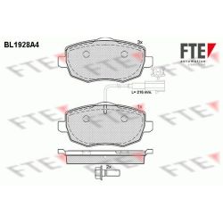 Stabdžių trinkelių rinkinys, diskinis stabdys FTE 9010517