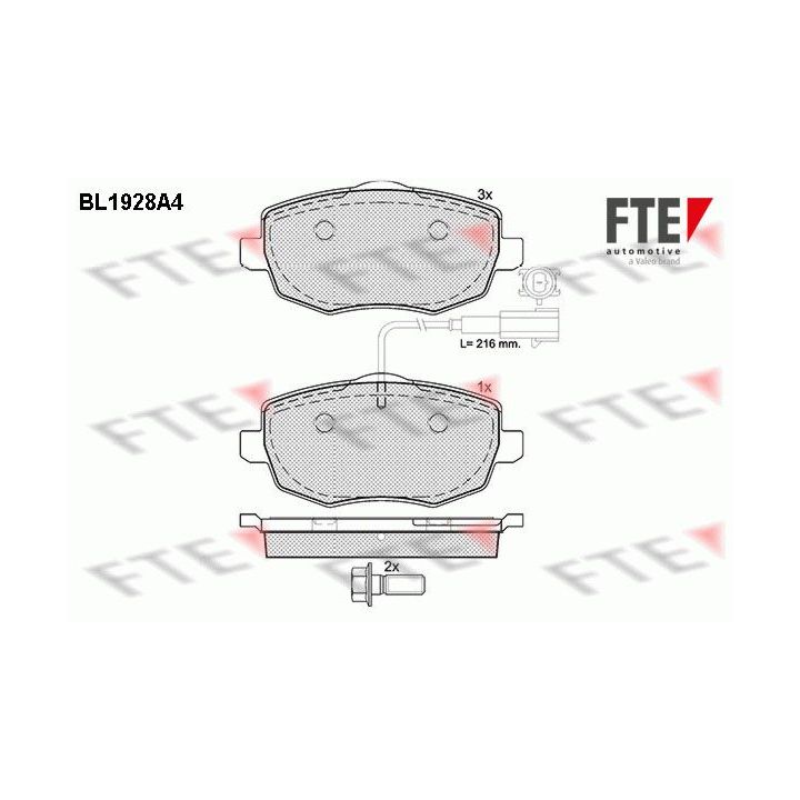 Stabdžių trinkelių rinkinys, diskinis stabdys FTE 9010517