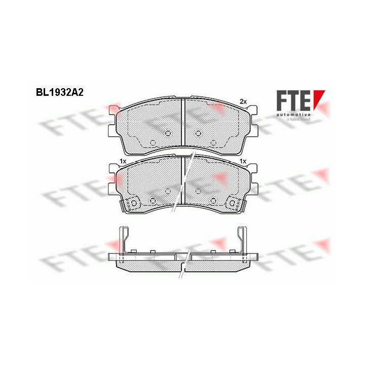 Stabdžių trinkelių rinkinys, diskinis stabdys FTE 9010522