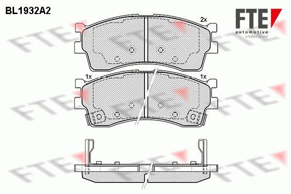Stabdžių trinkelių rinkinys, diskinis stabdys FTE 9010522