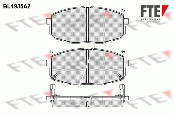 Stabdžių trinkelių rinkinys, diskinis stabdys FTE 9010525