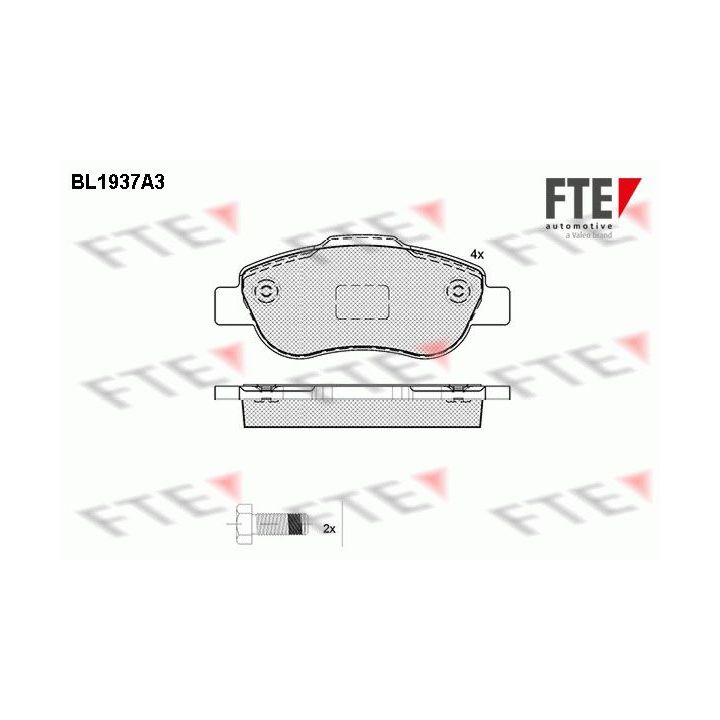 Stabdžių trinkelių rinkinys, diskinis stabdys FTE 9010526