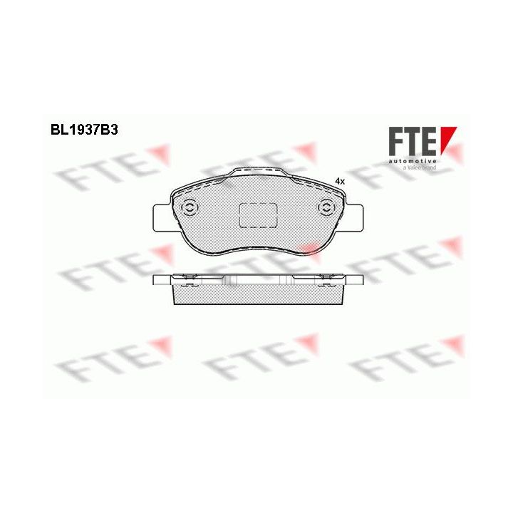 Stabdžių trinkelių rinkinys, diskinis stabdys FTE 9010527