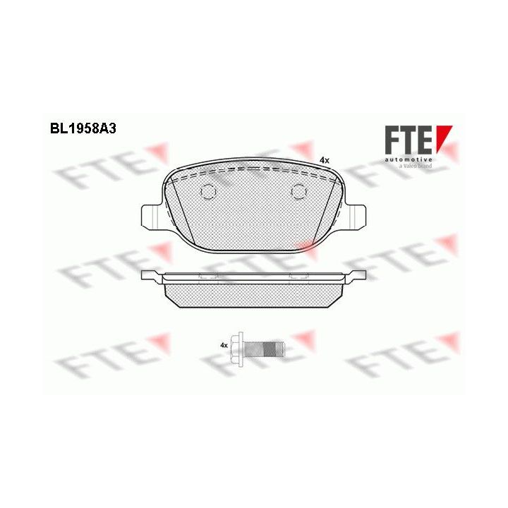 Stabdžių trinkelių rinkinys, diskinis stabdys FTE 9010544