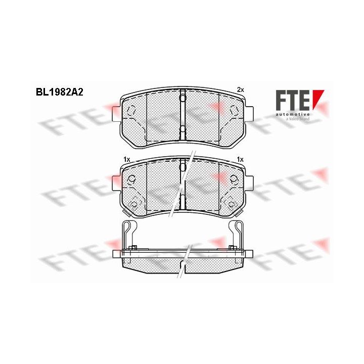 Stabdžių trinkelių rinkinys, diskinis stabdys FTE 9010572