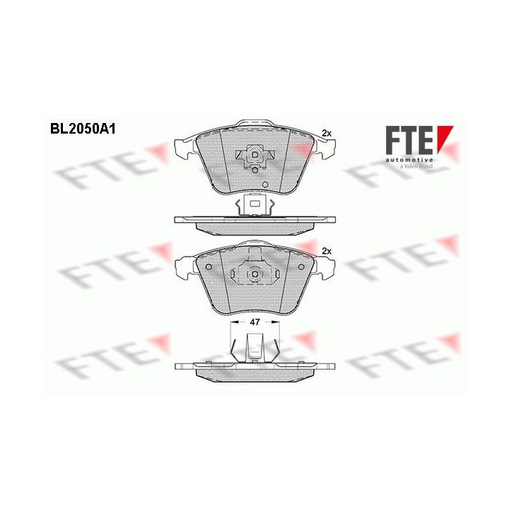 Stabdžių trinkelių rinkinys, diskinis stabdys FTE 9010636