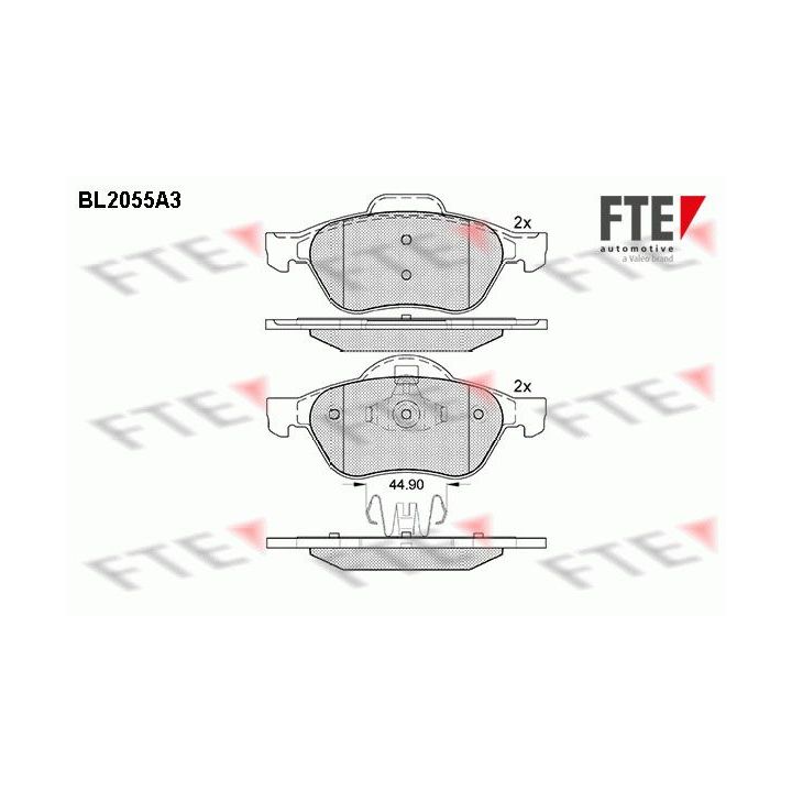 Stabdžių trinkelių rinkinys, diskinis stabdys FTE 9010639